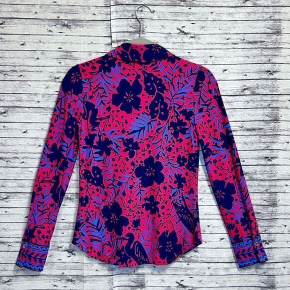 Lilly Pulitzer Marlena UPF 50+ Button Down Heron My Own Engineered - Picture 13 of 13